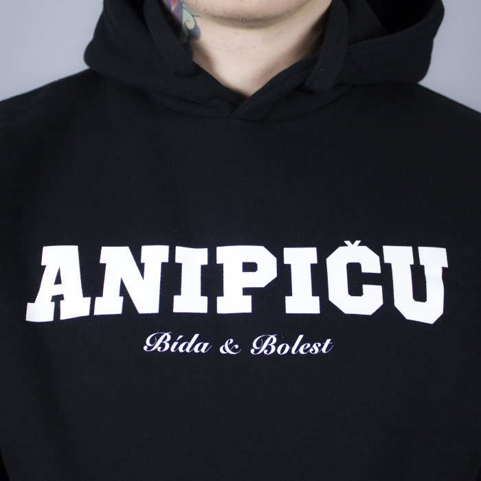 ANIPIČU hoodie - černá / bílá