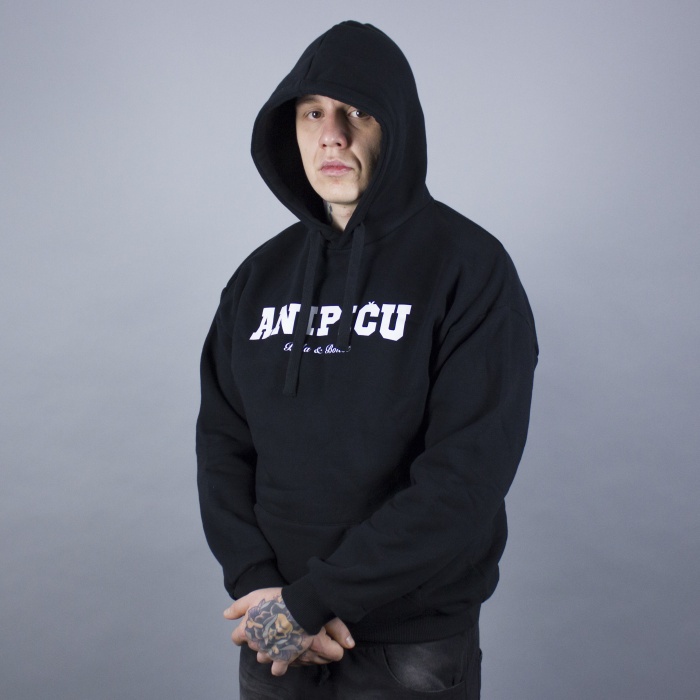 ANIPIČU hoodie - černá / bílá