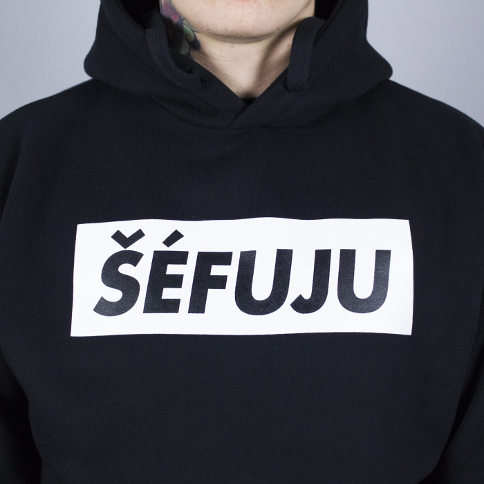 ŠÉFUJU hoodie - černá / bílá