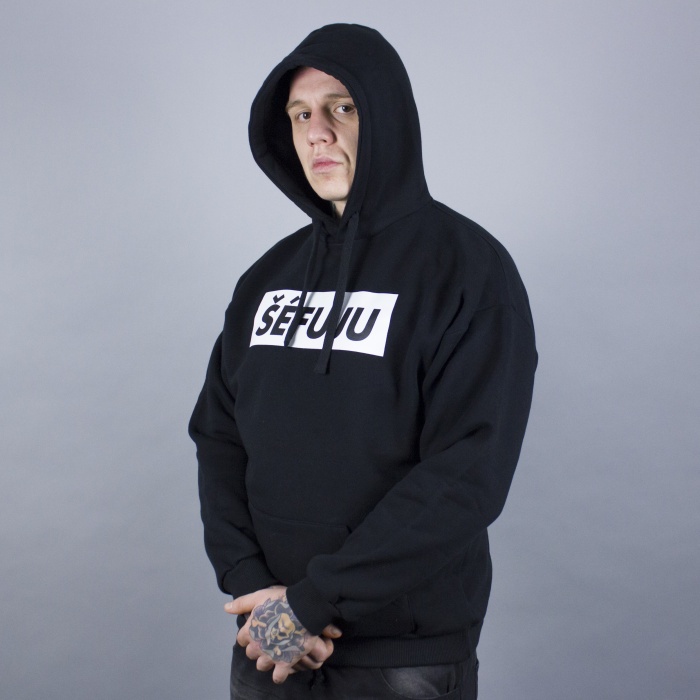 ŠÉFUJU hoodie - černá / bílá